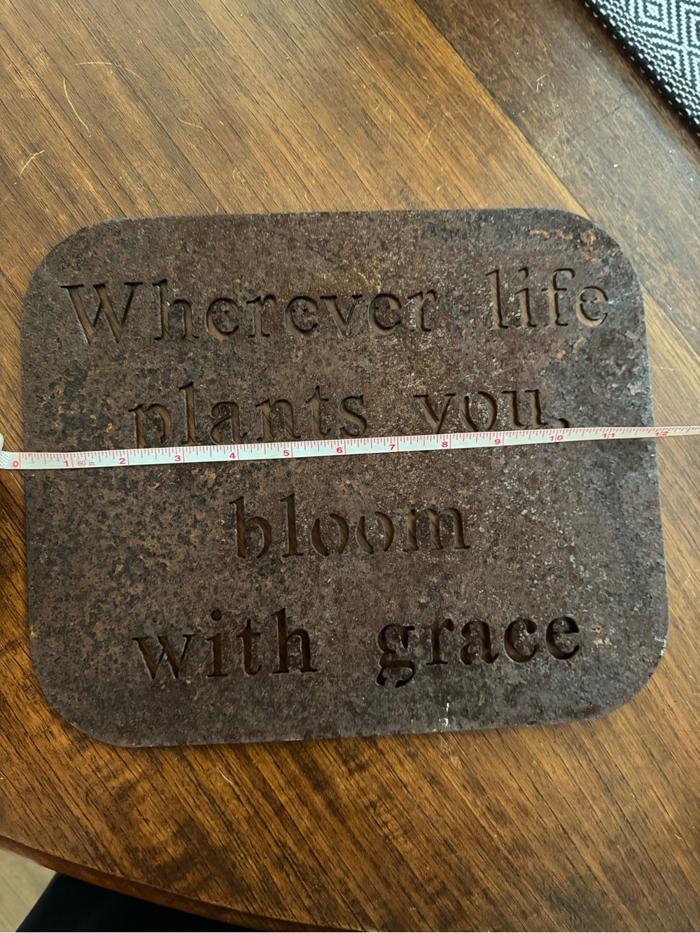 Rustic Metal Sign - "Wherever life plants you, bloom with grace" - Picture 3 of 4